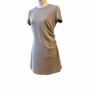 Cable & Gauge beige taupe softstreme knit ruched side mini dress M